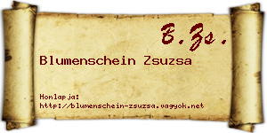 Blumenschein Zsuzsa névjegykártya
